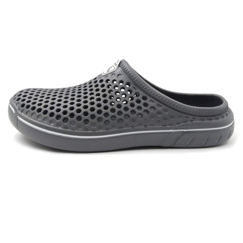 Amoji Garden Clogs Garden Shoes Shower Slippers Sandals Yard Gardening Beach Water Plastic Rubber House Indoor Summer Adult Female Male AM161 Gray Size 8 Women/7 Men - Image 3